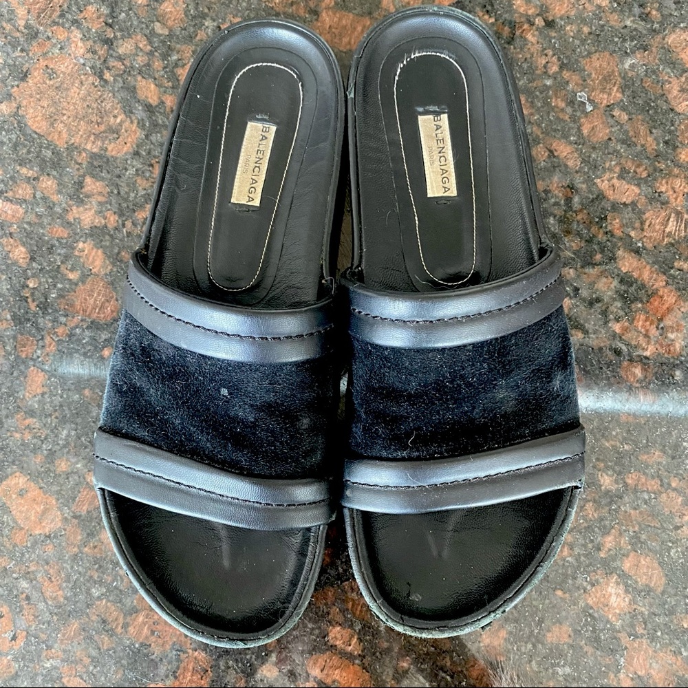 Black Balenciaga Slides